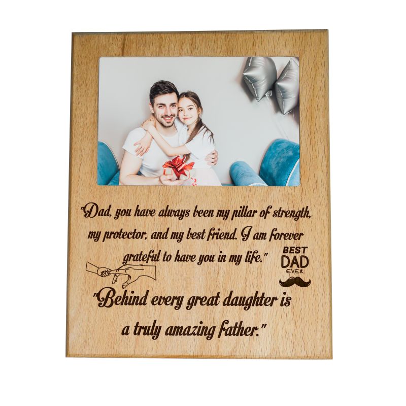 Personalized Happy Fathers Day Gift Customized With photo & Text | Best Gift for Dad | Birthday Gift for Dad | Fathers Day Gift for Dad (9.5x7.3 Inch)